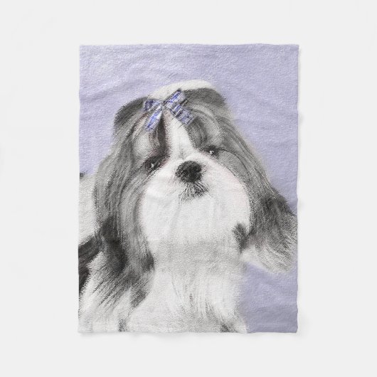 Shih Tzu schilderen - Kute Original Dog Art Fleece Deken (Voorkant)