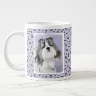 Shih Tzu schilderen - Kute Original Dog Art Grote Koffiekop