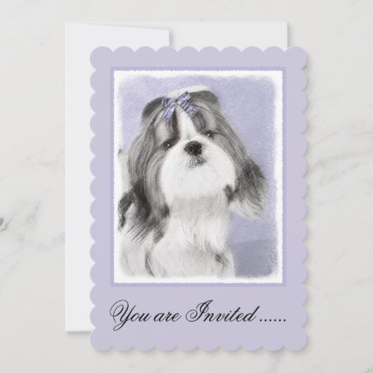 Shih Tzu schilderen - Kute Original Dog Art Kaart (Voorkant)