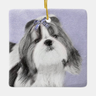 Shih Tzu schilderen - Kute Original Dog Art Keramisch Ornament
