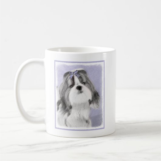 Shih Tzu schilderen - Kute Original Dog Art Koffiemok (Links)