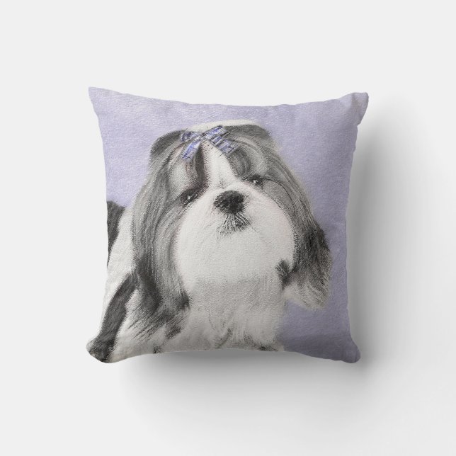 Shih Tzu schilderen - Kute Original Dog Art Kussen (Voorkant)