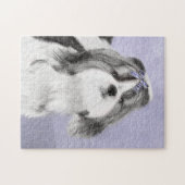 Shih Tzu schilderen - Kute Original Dog Art Legpuzzel (Horizontaal)