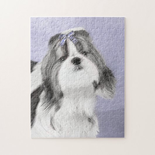 Shih Tzu schilderen - Kute Original Dog Art Legpuzzel (Verticaal)