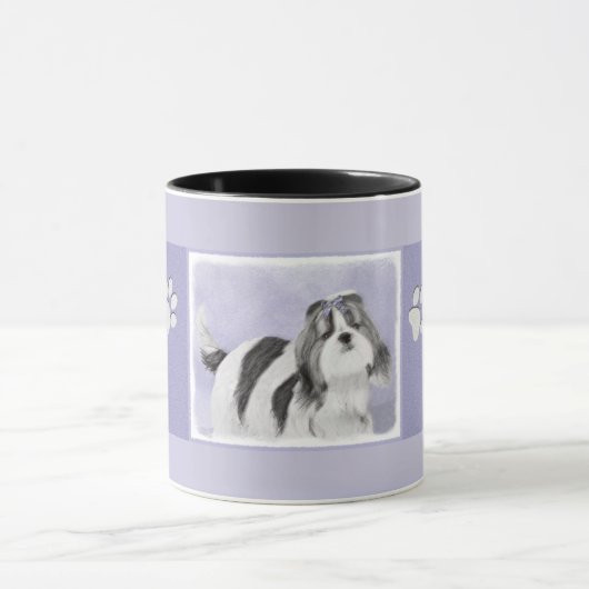 Shih Tzu schilderen - Kute Original Dog Art Mok (Midden)