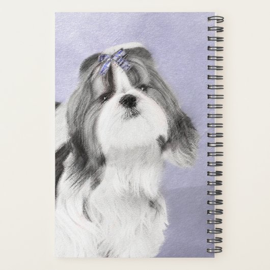 Shih Tzu schilderen - Kute Original Dog Art Planner (Achterkant)