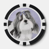 Shih Tzu schilderen - Kute Original Dog Art Poker Chips (Voorkant)