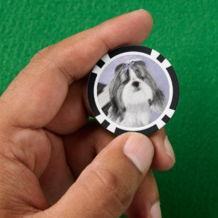 Shih Tzu schilderen - Kute Original Dog Art Poker Chips