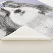Shih Tzu schilderen - Kute Original Dog Art Sherpa Deken (3/4)