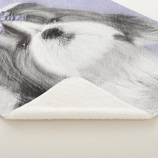 Shih Tzu schilderen - Kute Original Dog Art Sherpa Deken (3/4)