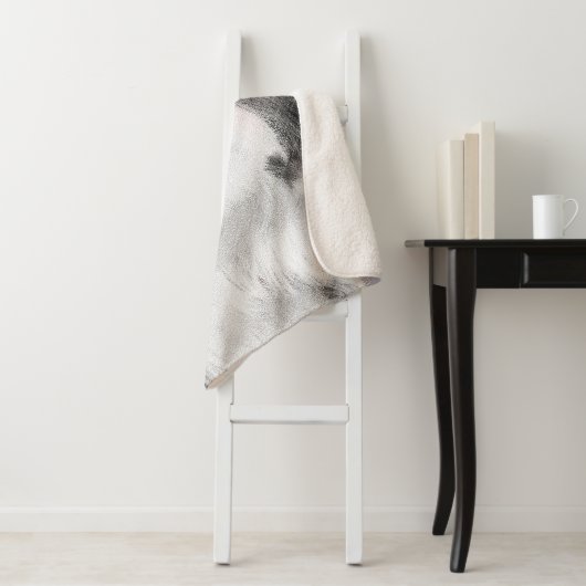 Shih Tzu schilderen - Kute Original Dog Art Sherpa Deken (In situ)