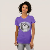 Shih Tzu schilderen - Kute Original Dog Art T-shirt (Voorkant volledig)