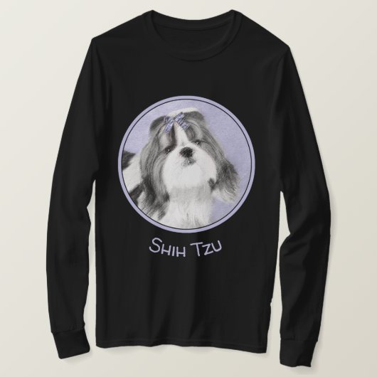 Shih Tzu schilderen - Kute Original Dog Art T-shirt (Design voorkant)