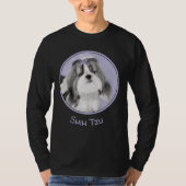 Shih Tzu schilderen - Kute Original Dog Art T-shirt (Voorkant)