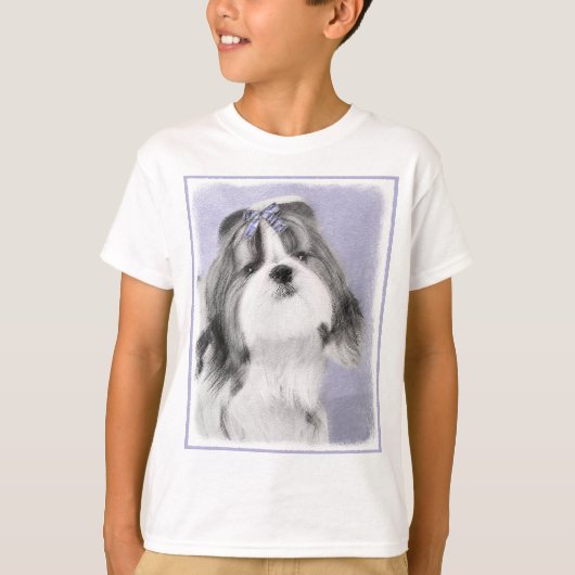 Shih Tzu schilderen - Kute Original Dog Art T-shirt (Voorkant)