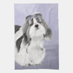 Shih Tzu schilderen - Kute Original Dog Art Theedoek