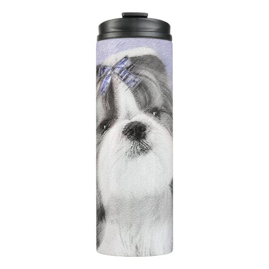 Shih Tzu schilderen - Kute Original Dog Art Thermosbeker (Voorkant)