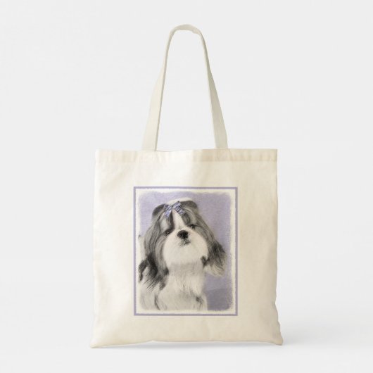 Shih Tzu schilderen - Kute Original Dog Art Tote Bag (Achterkant)
