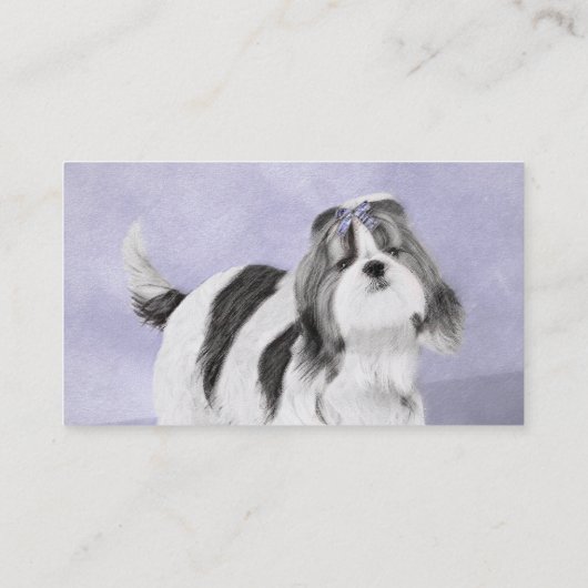 Shih Tzu schilderen - Kute Original Dog Art Visitekaartje (Achterkant)