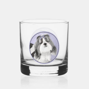 Shih Tzu schilderen - Kute Original Dog Art Whisky Glas