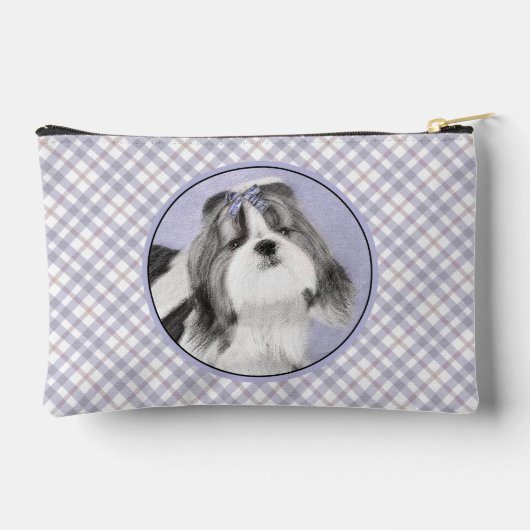 Shih Tzu Schilderen Zwart & Wit Originele Hond Art Etui (Achterkant)