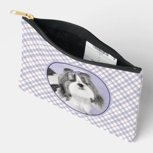 Shih Tzu Schilderen Zwart & Wit Originele Hond Art Etui (Open)