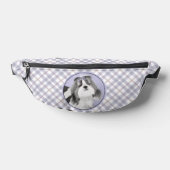 Shih Tzu Schilderen Zwart & Wit Originele Hond Art Heuptasje (Liggend)