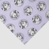 Shih Tzu Schilderen Zwart & Wit Originele Hond Art Tissuepapier (Detail)