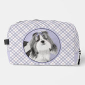 Shih Tzu Schilderen Zwart & Wit Originele Hond Art Toilettasje (Voorkant)
