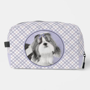 Shih Tzu Schilderen Zwart & Wit Originele Hond Art Toilettasje