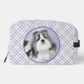 Shih Tzu Schilderen Zwart & Wit Originele Hond Art Toilettasje (Achterkant)