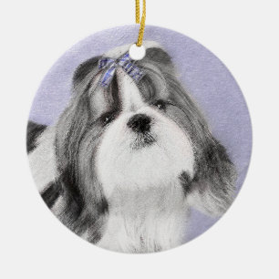 Shih Tzu Schilderij - Leuke Originele Honden Kunst Keramisch Ornament