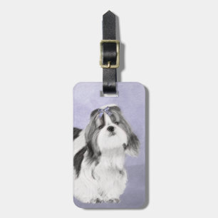 Shih Tzu Schilderij - Mooie Originele Honden Kunst Bagagelabel