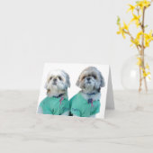Shih Tzu - Shih Twee Wenskaart Kaart (Gele Bloem)