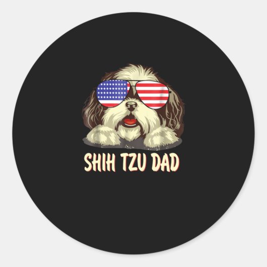 Shih Tzu | Shih Tzu Dad Gift Ronde Sticker (Voorkant)
