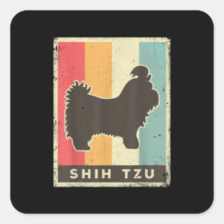 Shih Tzu | Shih Tzu Dog  Retro Vierkante Sticker