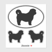 Shih Tzu Silhouetten Hondenras Vinyl Sticker Set (Vel)