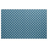 Shih Tzu Silhouettes Blue en White Patterned Stof (Yard (91,4 cm))