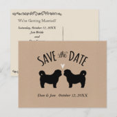 Shih Tzu Silhouettes Trouwen Bewaar de datum Aankondigingskaart (Voorkant / Achterkant)