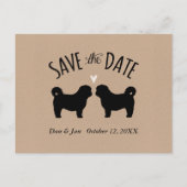 Shih Tzu Silhouettes Trouwen Bewaar de datum Aankondigingskaart (Voorkant)