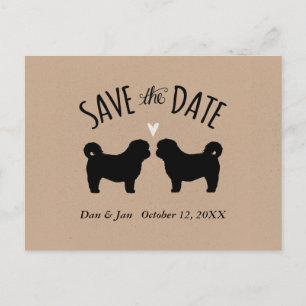 Shih Tzu Silhouettes Wedding Save the Date Aankondigingskaart