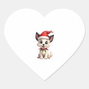 Shih Tzu Sinterklaas Kerstboom Lichtjes Kersthond Hart Sticker