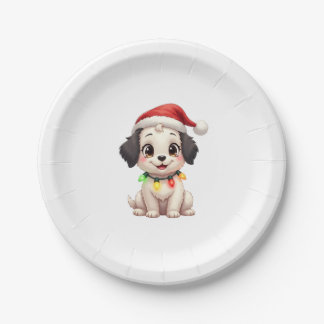 Shih Tzu Sinterklaas Kerstboom Lichtjes Kersthond  Papieren Bordje