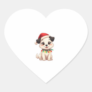 Shih Tzu Sinterklaas Kerstboom Lichtjes Xmas Hond Hart Sticker