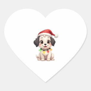 Shih Tzu Sinterklaas Kerstboom Lichtjes Xmas Honde Hart Sticker