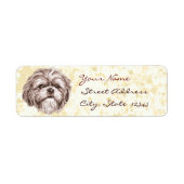 Shih Tzu Sketch Etiket (Voorkant)