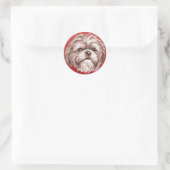 Shih Tzu Sketch Ronde Sticker (Tas)