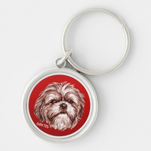 Shih Tzu Sketch Sleutelhanger (Voorkant)