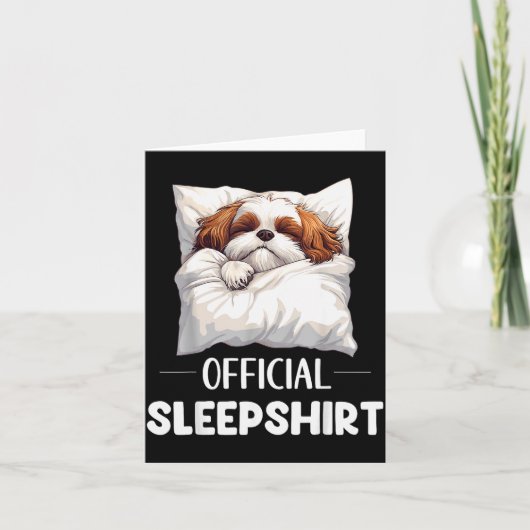 Shih Tzu Sleepshirt Cute Dog Lover Pajama Sleepwea Kaart (Voorkant)