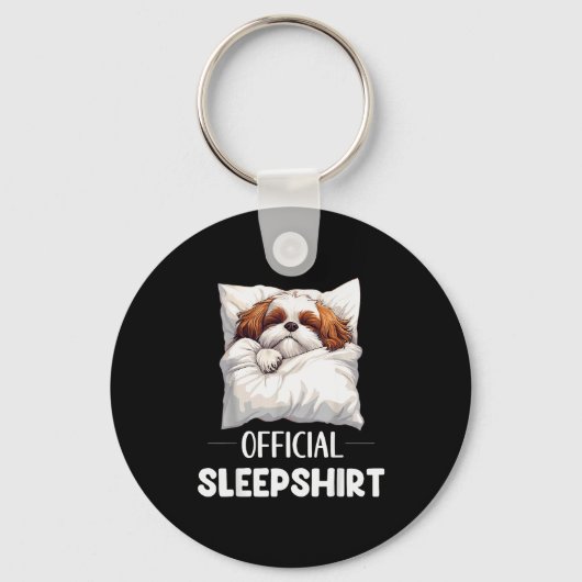 Shih Tzu Sleepshirt Cute Dog Lover Pajama Sleepwea Sleutelhanger (Voorkant)
